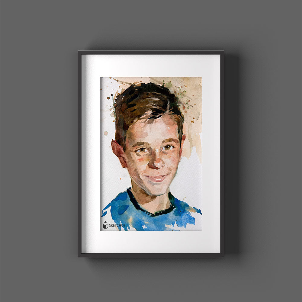 Aquarell Portrait zeichnen lassen Künstler Aquarellmalerei Gesicht Abstrakt Moderne Wasserfarben Portrait malen lassen