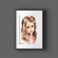 Aquarell Portrait Bild Gesicht Abstrakt Moderne Wasserfarben Gemälde Foto als Aquarelle Zeichnung Portrait malen lassen
